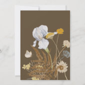 Invitation Fleurs sauvages rustiques sur Mariage Brown (Dos)