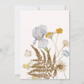 Invitation Fleurs sauvages rustiques sur Mariage de crème (Dos)