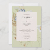 Invitation Fleurs sauvages rustiques sur Mariage de lumière (Devant)