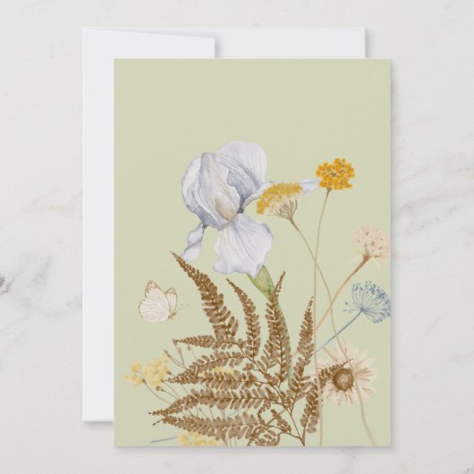 Invitation Fleurs sauvages rustiques sur Mariage de lumière (Dos)