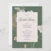 Invitation Fleurs sauvages rustiques sur une douche de mariée (Devant)