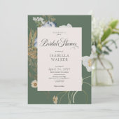 Invitation Fleurs sauvages rustiques sur une douche de mariée (Debout devant)