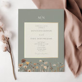 Invitation Fleurs sauvages Sage Green Boho