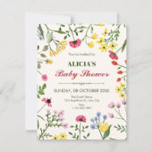 Invitation Fleurs sauvages shower bébé (Devant)
