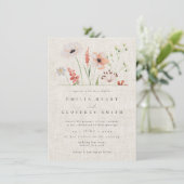 Invitation Fleurs sauvages simples Jardin Botanique Mariage B (Debout devant)