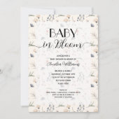 Invitation Fleurs sauvages sur bébé ivoire dans douche fleuri (Devant)
