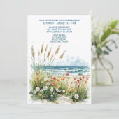 Invitation Fleurs sauvages sur le Baby shower de plage Invita (Debout devant)