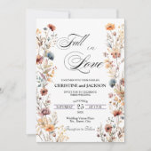 Invitation Fleurs sauvages tombent dans l'amour QR Code Maria (Devant)