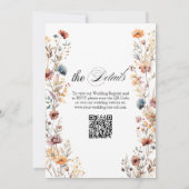 Invitation Fleurs sauvages tombent dans l'amour QR Code Maria (Dos)