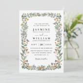 Invitation Fleurs sauvages Verdure Rustique Moderne Code QR M (Debout devant)