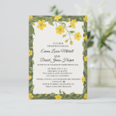Invitation Fleurs sauvages vert jaune élégant floral (Debout devant)