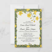 Invitation Fleurs sauvages vertes jaunes élégantes florales (Devant)