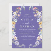 Invitation Fleurs Sauvages Vibrantes Mariage Moderne (Devant)