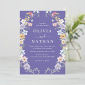Invitation Fleurs Sauvages Vibrantes Mariage Moderne (Debout devant)
