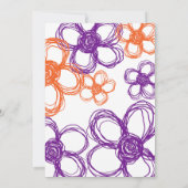 Invitation Fleurs sauvages violettes et oranges 5x7 Invitatio (Dos)