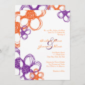 Invitation Fleurs sauvages violettes et oranges 5x7 Invitatio (Devant / Derrière)