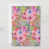 Invitation Fleurs sauvages violettes roses 25e anniversaire d (Dos)