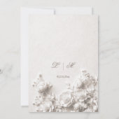 Invitation Fleurs sculptées blanches Roses 3D Mariage (Dos)