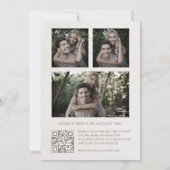Invitation Fleurs sculptées blanches Roses 3D Mariage (Dos)