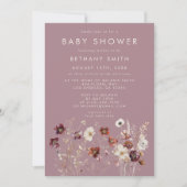 Invitation Fleurs séchées à la chute Whimsical Baby shower ma (Devant)