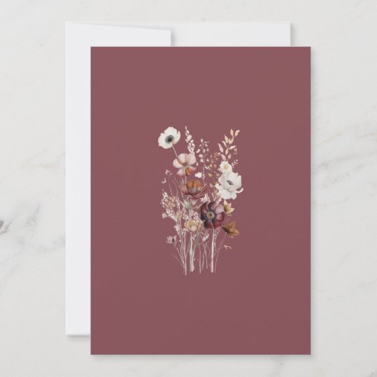 Invitation Fleurs séchées à la chute Whimsical Baby shower ma (Dos)