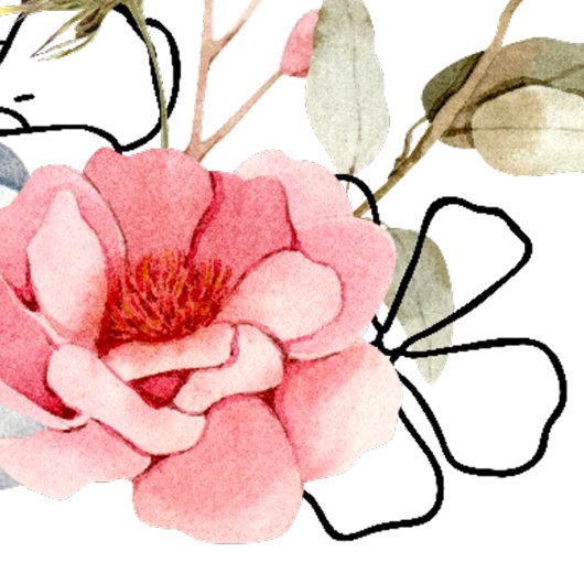 Invitation Fleurs séchées Aquarelle Douche nuptiale Invitatio