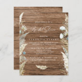 Invitation Fleurs séchées Boho et Fête des mariées de texture (Devant / Derrière)