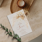 Invitation Fleurs séchées Boho et Fête des mariées en laiton 