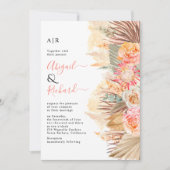 Invitation Fleurs séchées, gazon de pampas, palmiers mariage  (Devant)