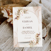 Invitation Fleurs séchées rustiques Fête des mariées