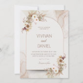 Invitation Fleurs séchées rustiques Fête des mariées (Devant)