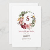 Invitation Fleurs séchées Wreath (Devant / Derrière)