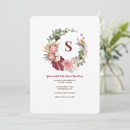 Invitation Fleurs séchées Wreath (Debout devant)