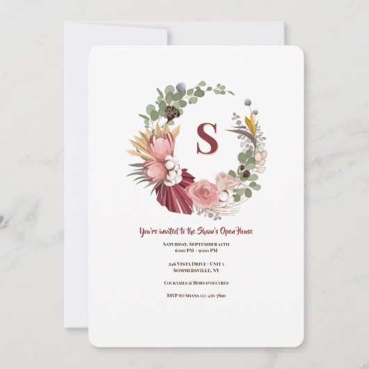 Invitation Fleurs séchées Wreath (Devant)