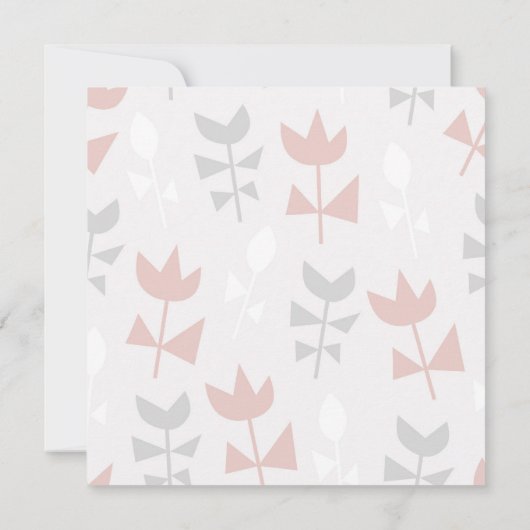 Invitation Fleurs simples baby shower pastel doux (Dos)