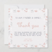 Invitation Fleurs simples baby shower pastel doux (Devant)