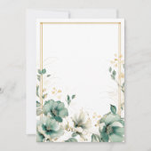 Invitation Fleurs simples blanches, sauge et or Blank  (Devant)