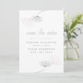 Invitation Fleurs simples de rose et de charbon (Debout devant)