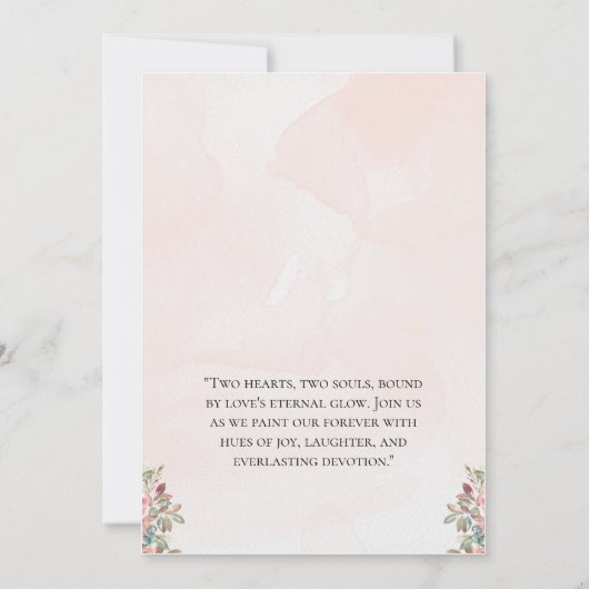 Invitation Fleurs simples roses mariage (Dos)