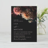 Invitation Fleurs Sombres et Émouvantes | Mariage Décontracté (Debout devant)