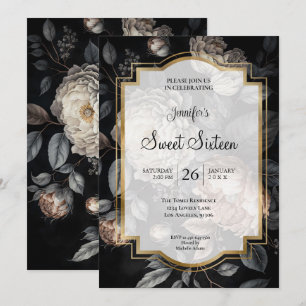 Invitation Fleurs sombres humeur douce 16