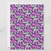 Invitation Fleurs stocks violet aquarelle mariage (Dos)