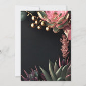 Invitation Fleurs succulentes fête surprise d'anniversaire Fl (Dos)