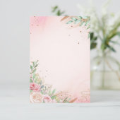 Invitation Fleurs sur fond rose (Debout devant)