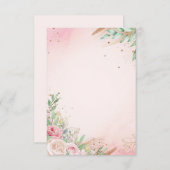 Invitation Fleurs sur un fond rose (Devant / Derrière)