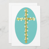 Invitation Fleurs Sur Une Croix (Devant / Derrière)