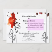 Invitation Fleurs tachetées rouges (Devant)