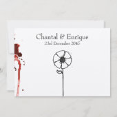 Invitation Fleurs tachetées rouges (Dos)