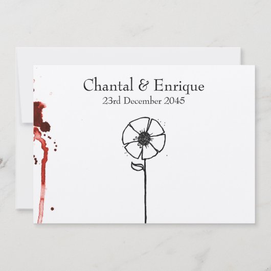 Invitation Fleurs tachetées rouges (Dos)