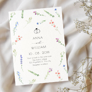 Invitation Fleurs tombantes minimalistes esthétiques